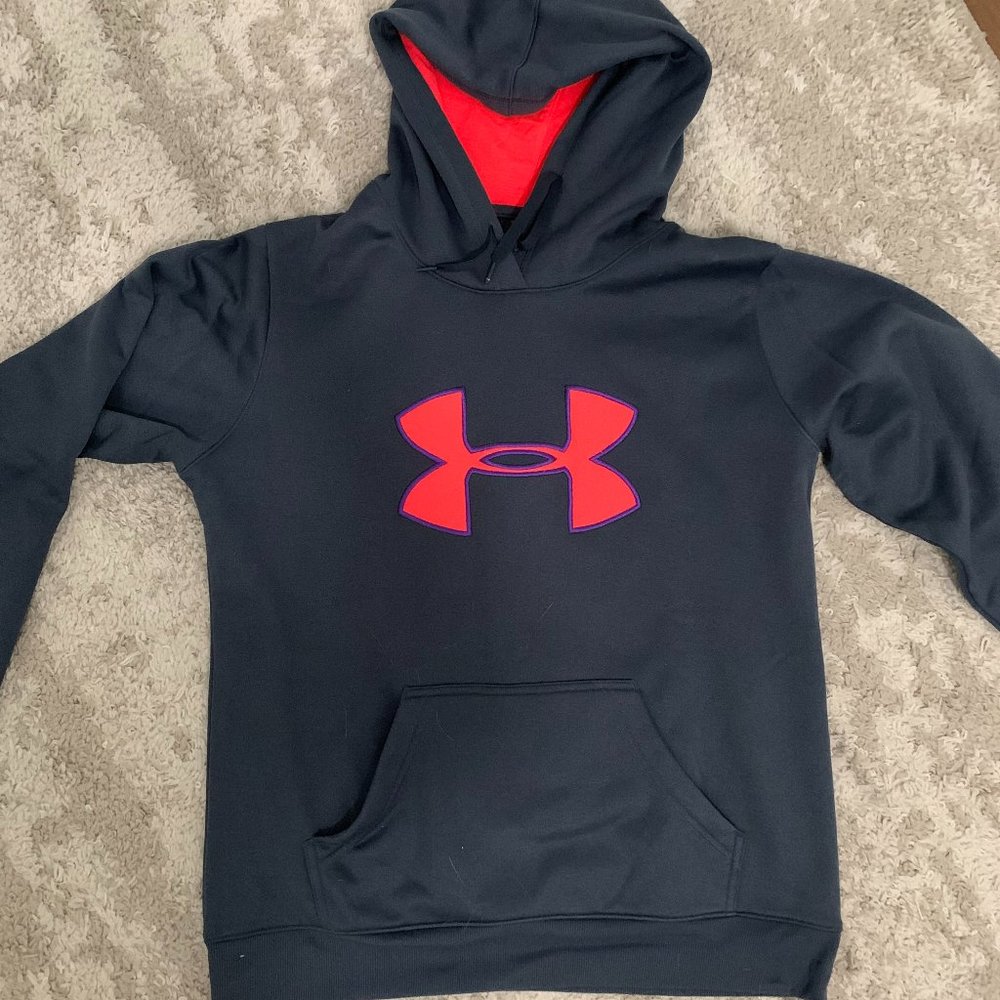 Under Armor Grey and Pink Hoodie